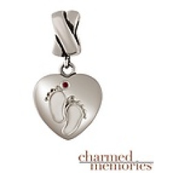 Charmed Memories Baby's Feet Locket Sterling Silver Charm