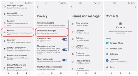 Android privacy settings