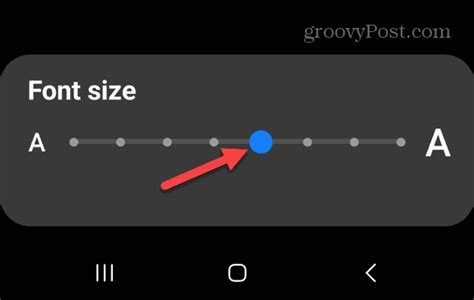 Android settings font slider