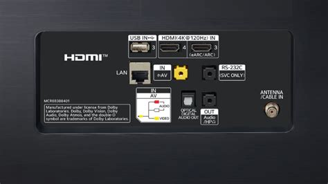 HDMI ports rear TV panel