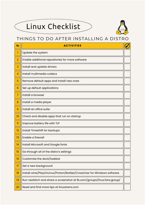 Linux install mistakes checklist