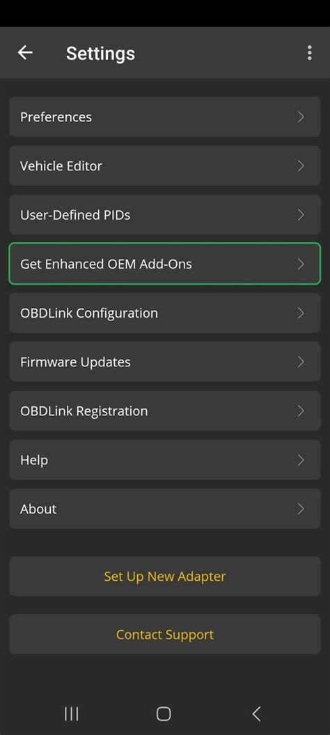 OEM settings menu paths