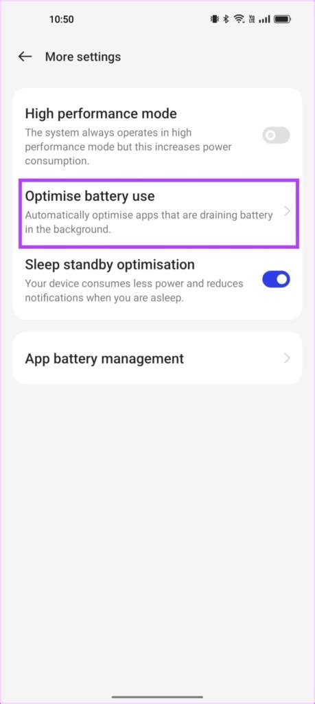 battery optimization settings