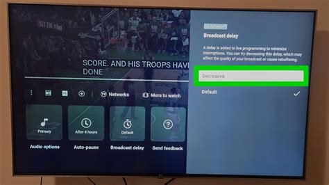 broadcast delay setting menu