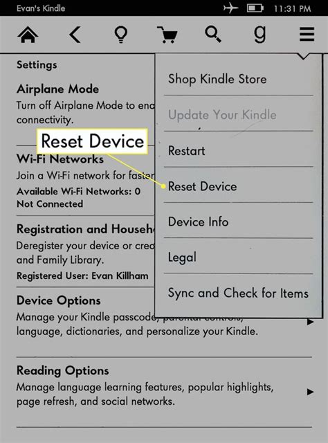checklist before kindle reset