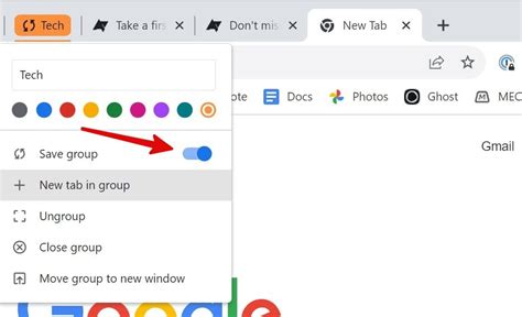 chrome tab groups android
