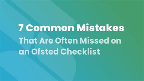 common mistakes checklist