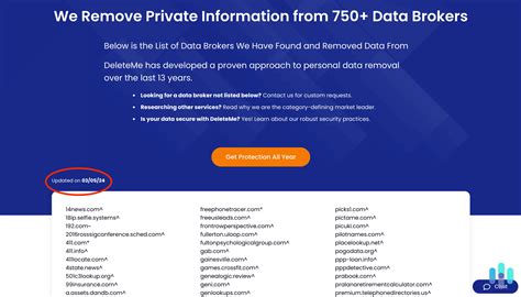data broker opt-out table