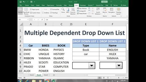 dependent dropdown list