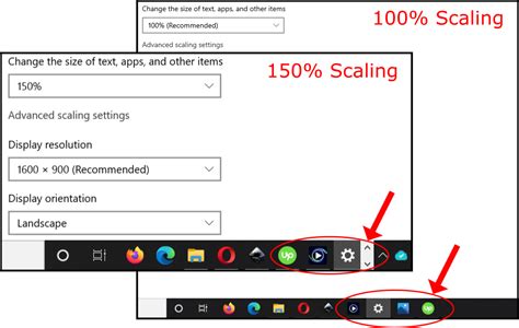 display size icons scaling