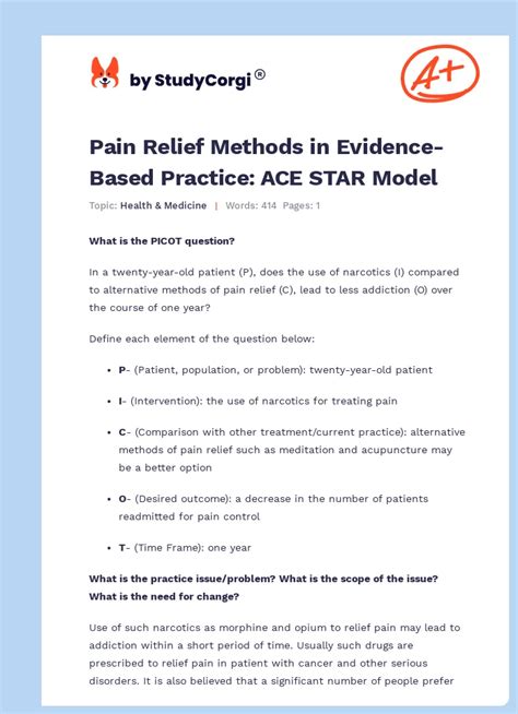 evidence graded relief methods