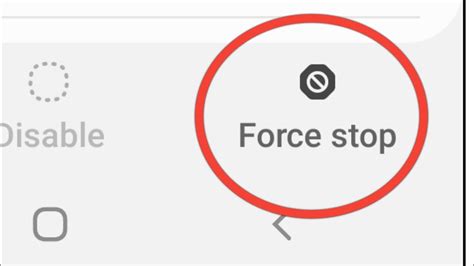 force stop app warning