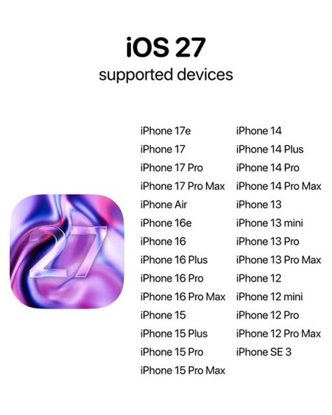 iOS 27 device compatibility
