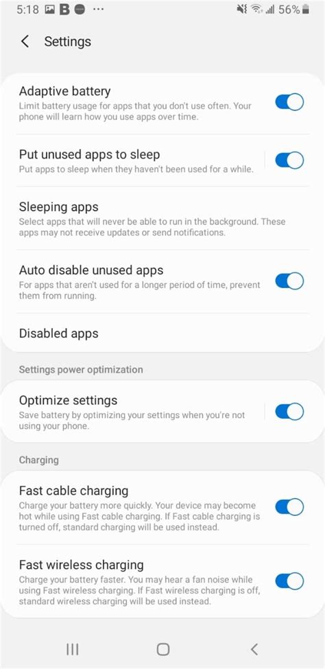 ranked battery settings