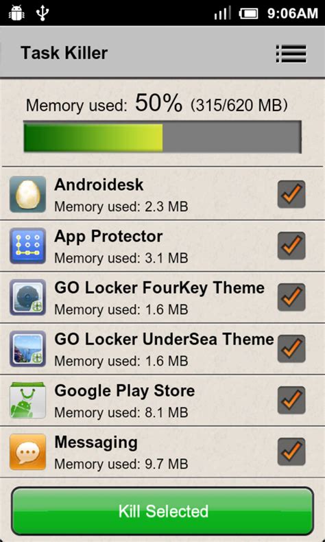 task killer myth android memory