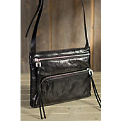 Hobo Cassie Leather Crossbody Handbag, BLACK, Size 1 Size