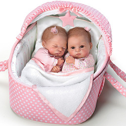 Waltraud Hanl Lifelike Lullaby Twins Baby Girl Doll Set Featuring Heather And Hannah
