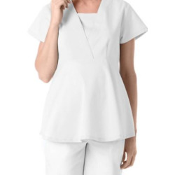 Landau empire-waist maternity top. - White - 3X