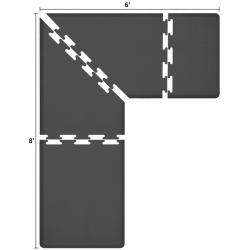 WellnessMats PuzzlePiece 3FT Wide 3-Piece Corner Anti-Fatigue Floor Mat Set