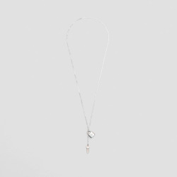 THE GIVING KEYS SILVER 'LOVE' LOCK AND KEY LARIAT NECKLACE - Women's - Silver