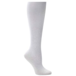Nurse Mates 1-pack heart print compression trouser socks. - White - OS