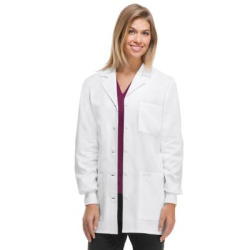 Cherokee 32 inch knit cuff lab coat with Certainty. - White - 2X
