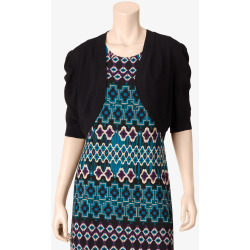 Lennie for Nina Leonard Ruched Bolero - Misses - Black - M - Lennie