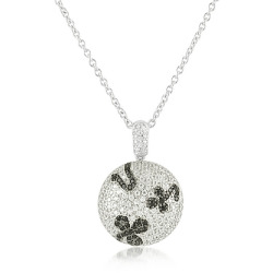 Black Cubic Zirconia and Zircon Sterling Silver Necklace
