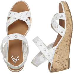 Lace Cork Wedge Sandal