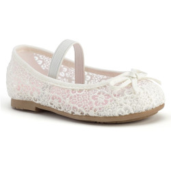 Jumping Beans Toddler Girls' Crochet Ballet Flats, Girl's, Size: 11 T, White Image Missing