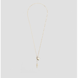 THE GIVING KEYS GOLD 'LOVE' LOCK AND KEY LARIAT NECKLACE - Women's - Gold
