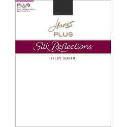Hanes Silk Reflections Plus Regular4; Enhanced Toe Pantyhose 3-Pack Jet Black