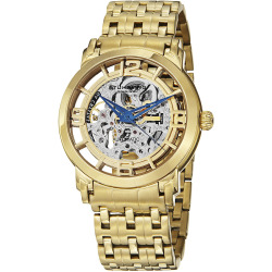 Sthrling Original Mens Gold-Tone Stainless Steel Skeleton Automatic Spoke Watch
