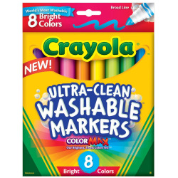 Ultra-Clean Markers, Broad Line, Bright, 8 ct.